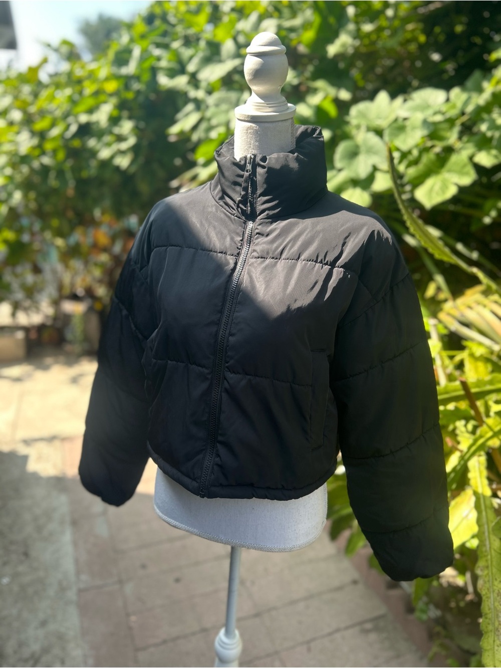 Divided Black Cropped Puffer Jacket